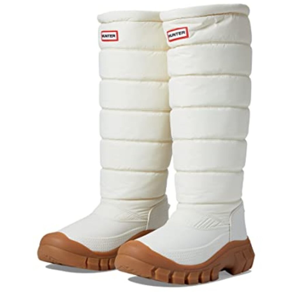 Hunter Footwear Women's Intrepid Tall Rain Boot, White Willow/Gum
